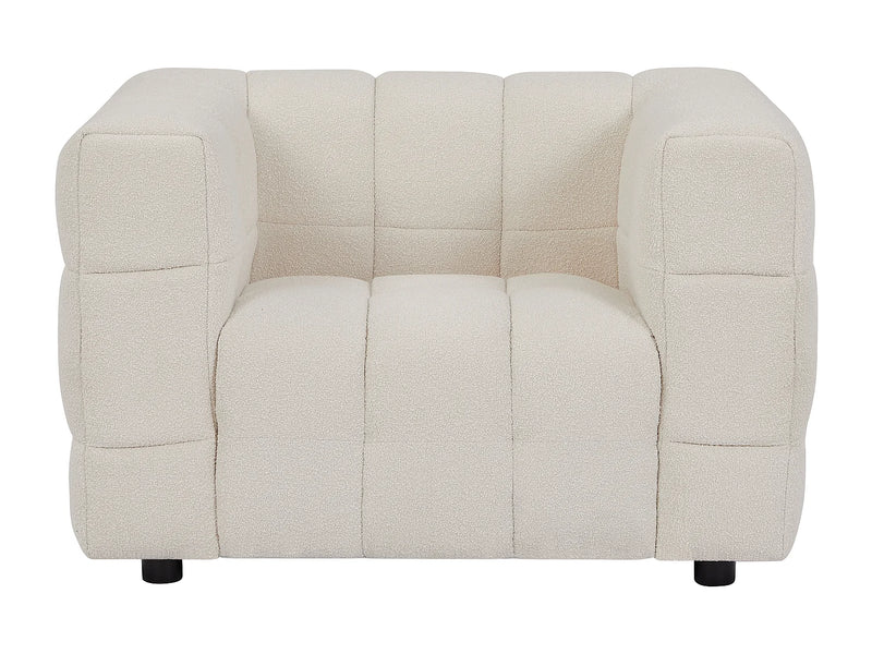 Fauteuil Japandi Bouclette Design Blanc - Lerici