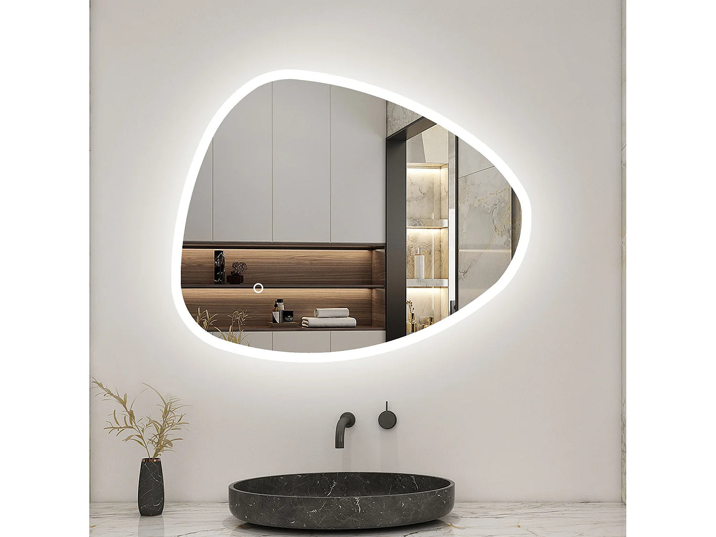Miroir LED Japandi Tactile Anti-Buée - Aica