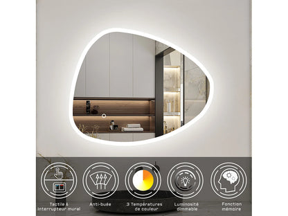 Miroir LED Japandi Tactile Anti-Buée - Aica