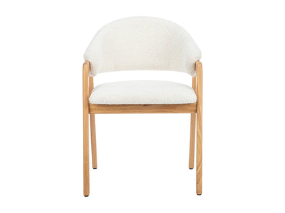Duo Chaises Accoudoirs Japandi Bouclette Blanc - Soluna