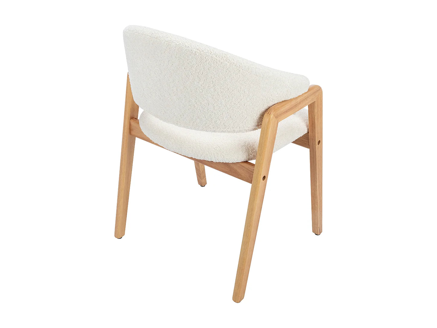 Duo Chaises Accoudoirs Japandi Bouclette Blanc - Soluna
