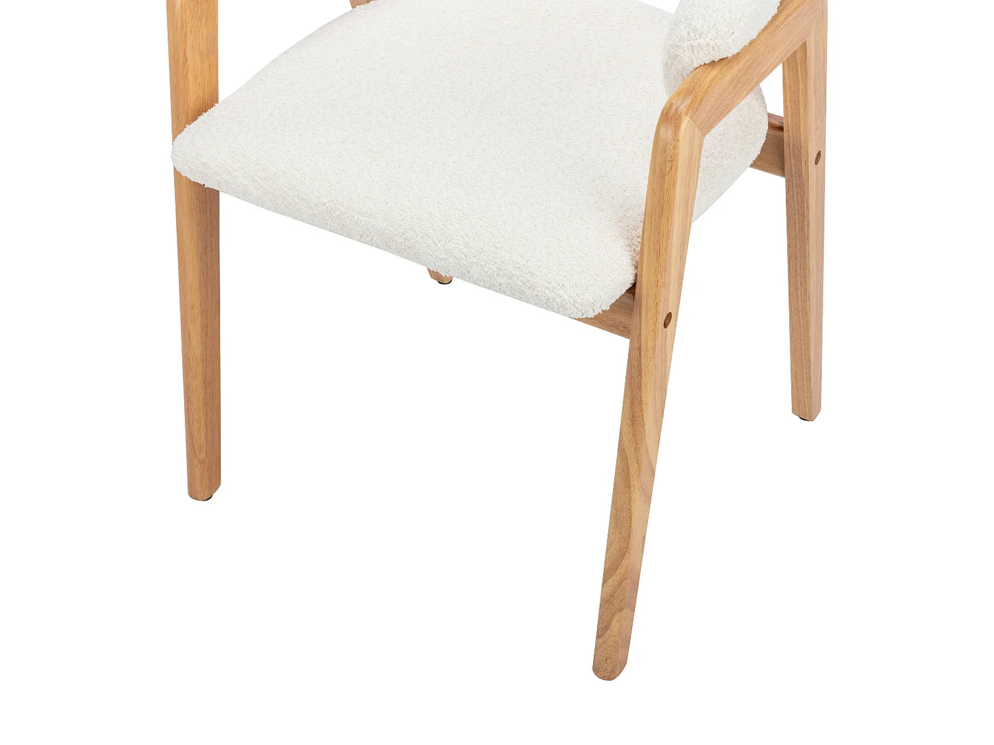 Duo Chaises Accoudoirs Japandi Bouclette Blanc - Soluna