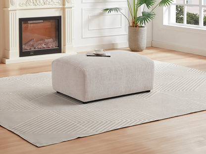 Pouf Linéaire Japandi Velours Beige - Tirono