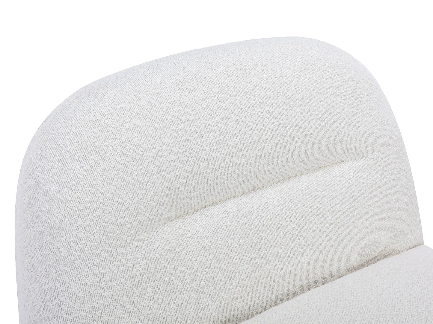 Fauteuil Japandi Crapaud Pivotant Bouclette Blanc - Pozeti