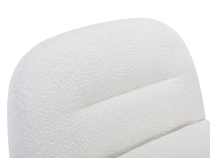 Fauteuil Japandi Crapaud Pivotant Bouclette Blanc - Pozeti