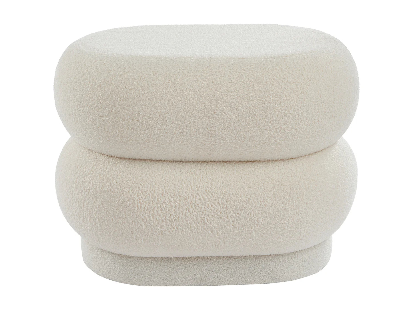 Pouf Carré Japandi Laine Et Bois - Boston