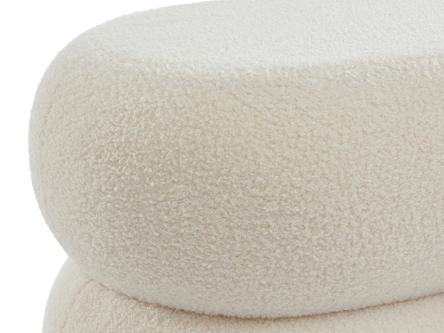 Pouf Intemporel Japandi Tissu Blanc - Lecinio