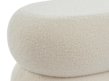 Pouf Intemporel Japandi Tissu Blanc - Lecinio