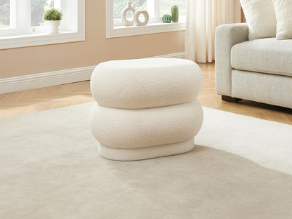 Pouf Carré Japandi Laine Et Bois - Boston
