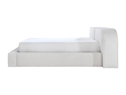 Lit Coffre Japandi Velours Côtelé Crème - Liraba
