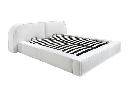 Lit Coffre Japandi Velours Côtelé Crème - Liraba