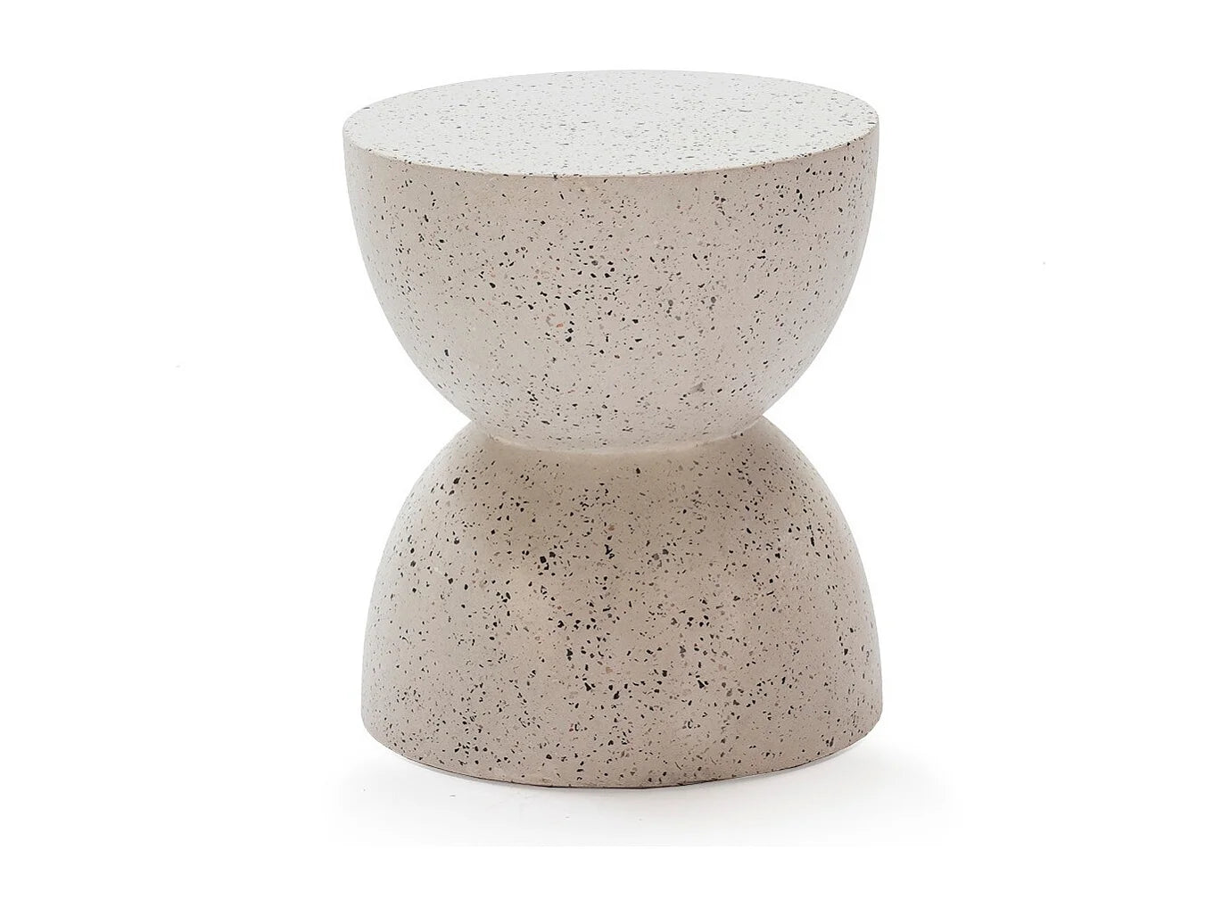 Tabouret Bas Japandi Terrazzo Blanc - Noro
