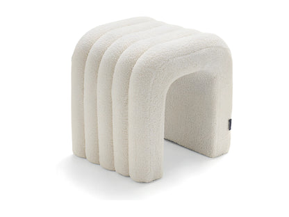 Tabouret Rembourré Japandi Bouclette Blanc - Mui