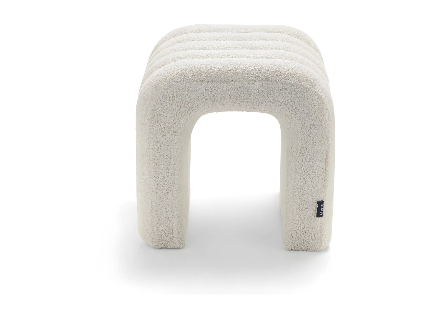 Tabouret Rembourré Japandi Bouclette Blanc - Mui