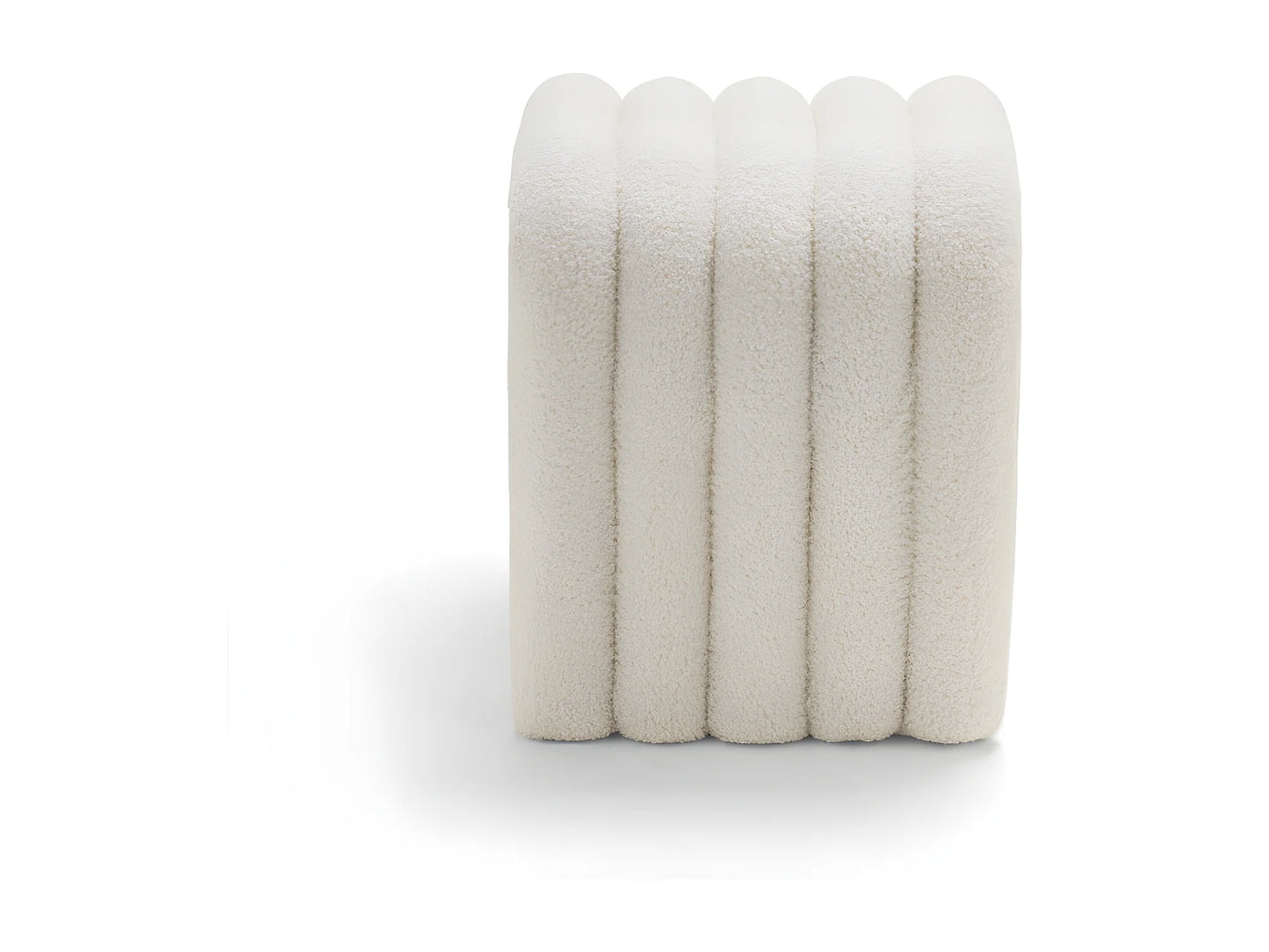Tabouret Rembourré Japandi Bouclette Blanc - Mui