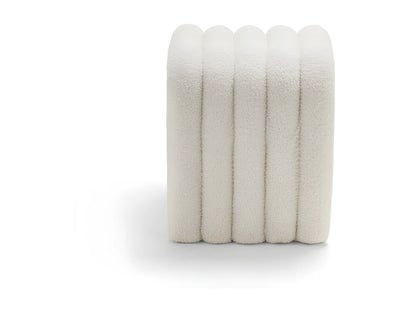 Tabouret Rembourré Japandi Bouclette Blanc - Mui