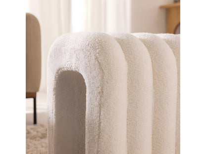 Tabouret Rembourré Japandi Bouclette Blanc - Mui