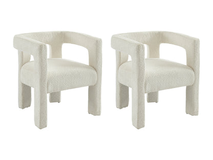 Duo Chaises Accoudoirs Japandi Bouclette Métal - Sofana