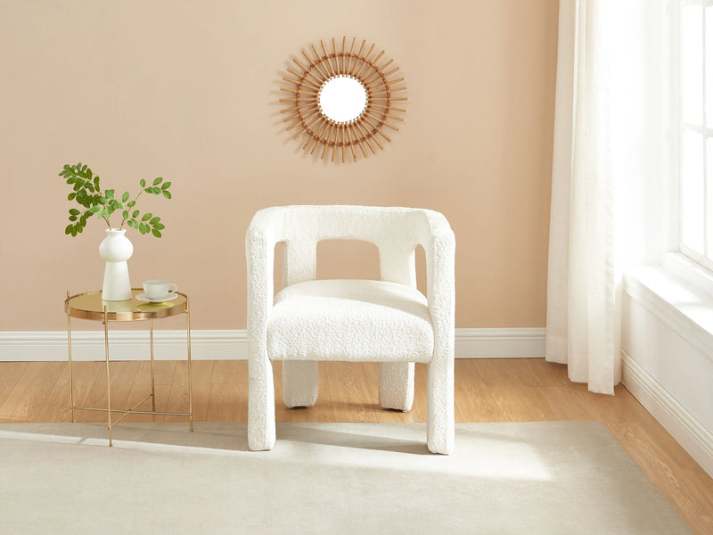 Duo Chaises Accoudoirs Japandi Bouclette Métal - Sofana