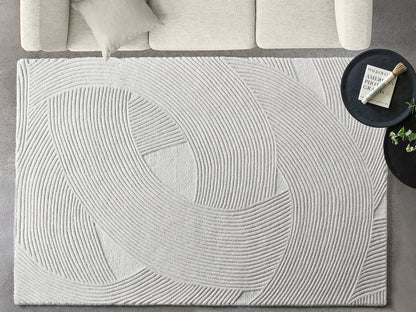 Tapis Japandi Relief Laine Fait Main - Bassam