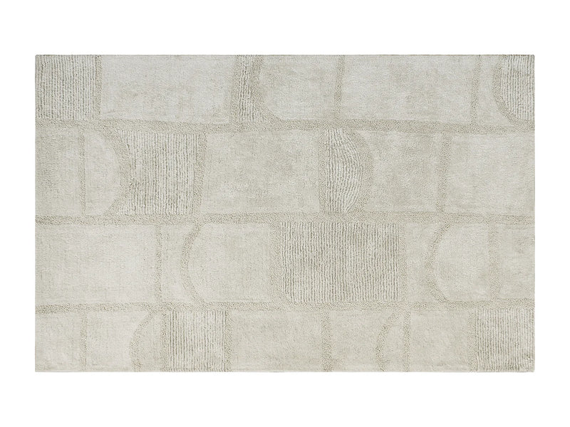 Tapis Japandi Relief Coton Ivoire - Hazela