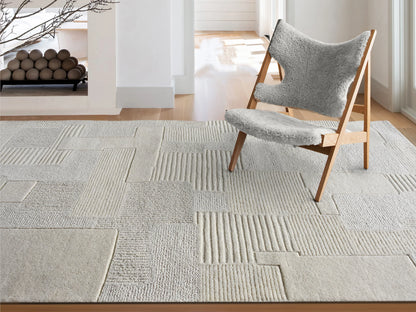 Tapis Japandi Laine Ivoire – Aurora