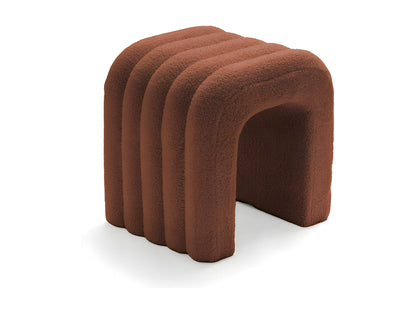 Tabouret Rembourré Japandi Bouclette Rouille - Mui