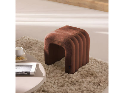 Tabouret Rembourré Japandi Bouclette Rouille - Mui