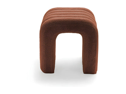 Tabouret Rembourré Japandi Bouclette Rouille - Mui