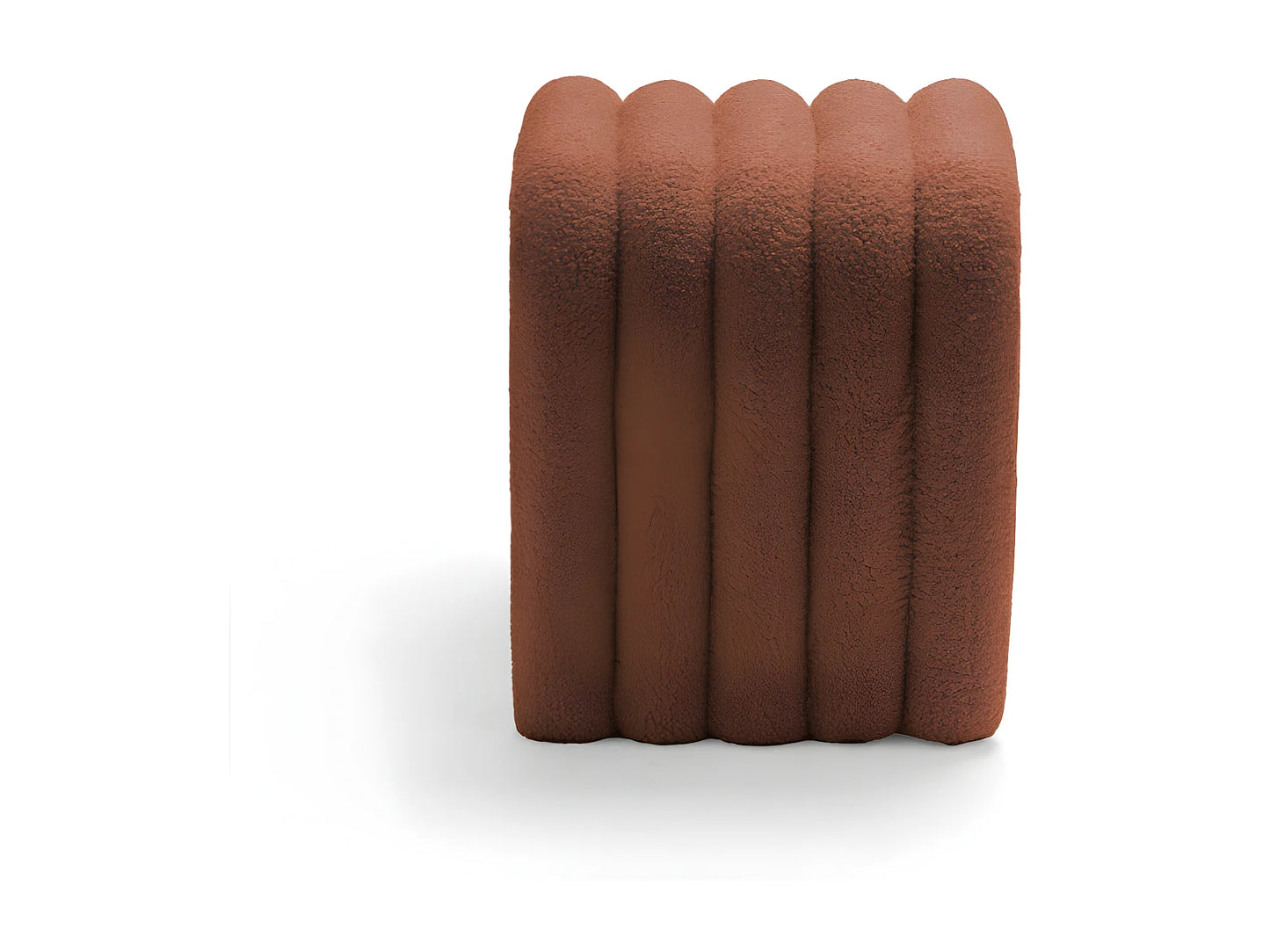 Tabouret Rembourré Japandi Bouclette Rouille - Mui