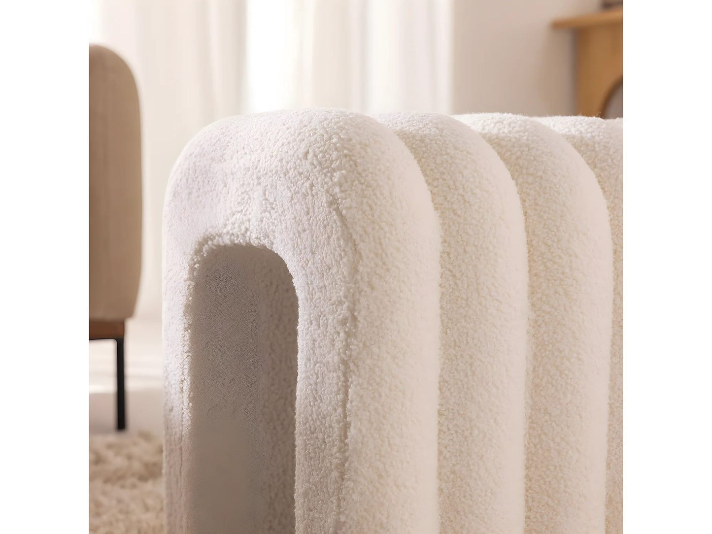 Tabouret Rembourré Japandi Bouclette Rouille - Mui