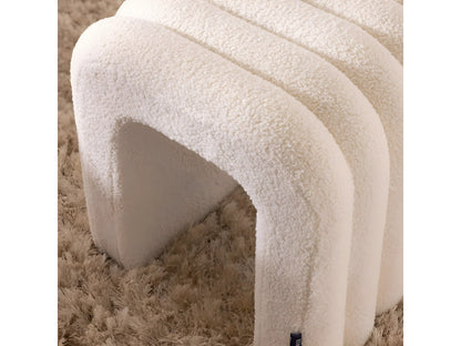 Tabouret Rembourré Japandi Bouclette Rouille - Mui