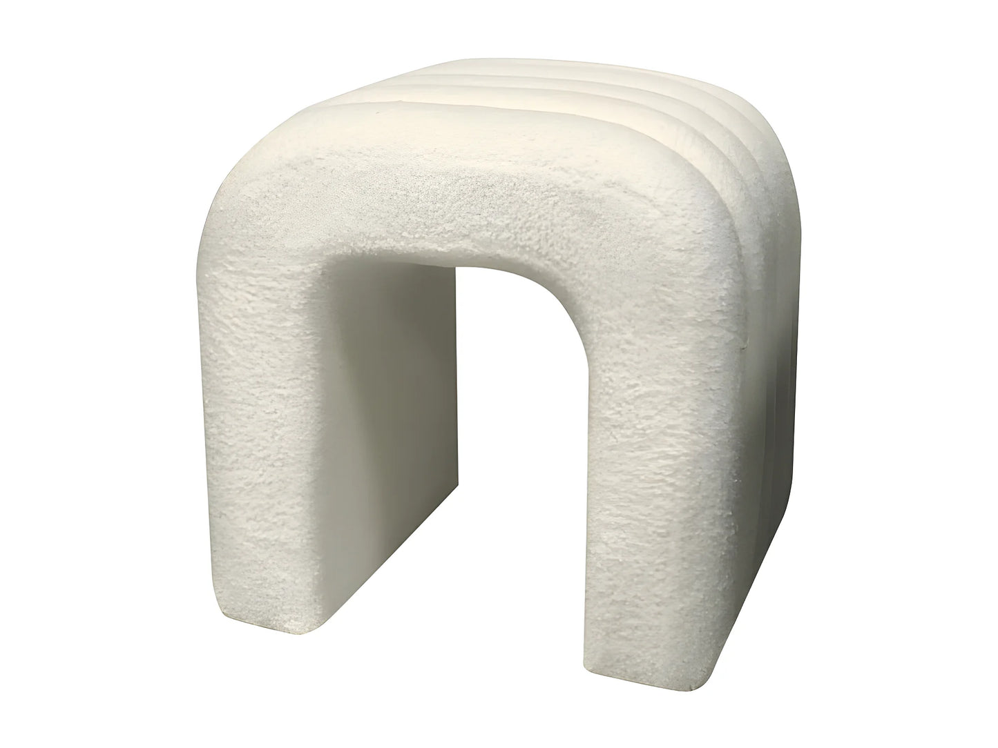 Tabouret Rembourré Japandi Bouclette Rouille - Mui