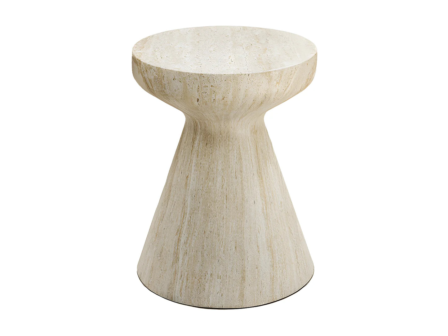 Tabouret Japandi Effet Travertin Beige - Danli