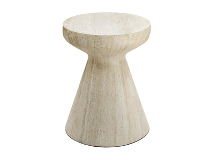 Tabouret Japandi Effet Travertin Beige - Danli