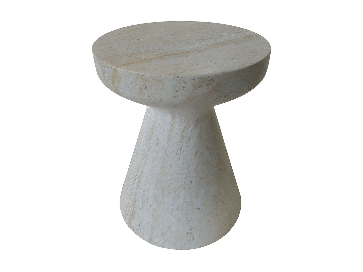 Tabouret Japandi Effet Travertin Beige - Danli