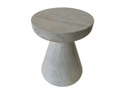 Tabouret Japandi Effet Travertin Beige - Danli