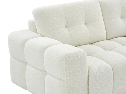 Canapé Japandi Nuage d'Angle Bouclette Blanche - Sopelana