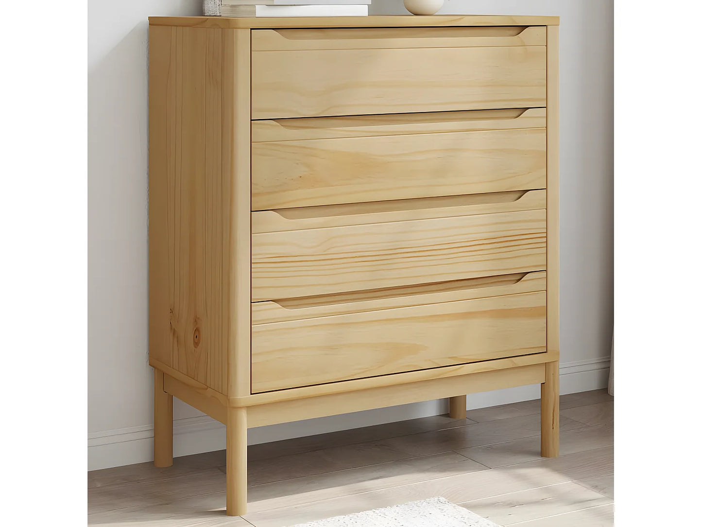 Commode Japandi Pin Massif Ciré - Floro