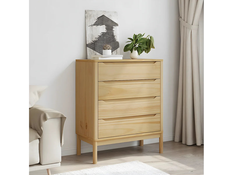 Commode Japandi Pin Massif Ciré - Floro