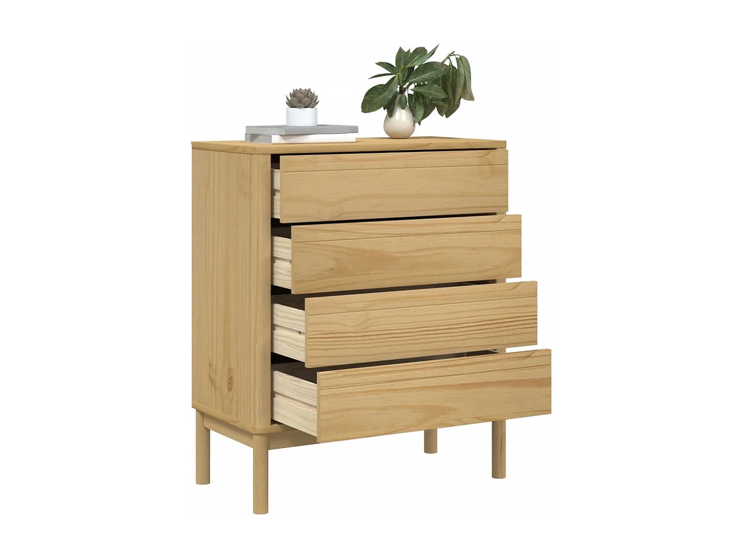 Commode Japandi Pin Massif Ciré - Floro