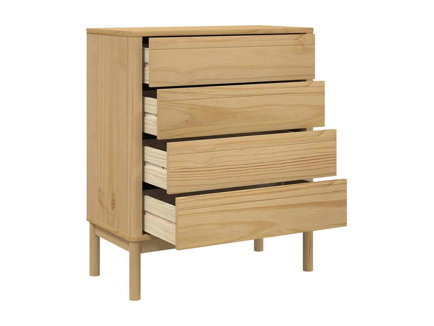Commode Japandi Pin Massif Ciré - Floro