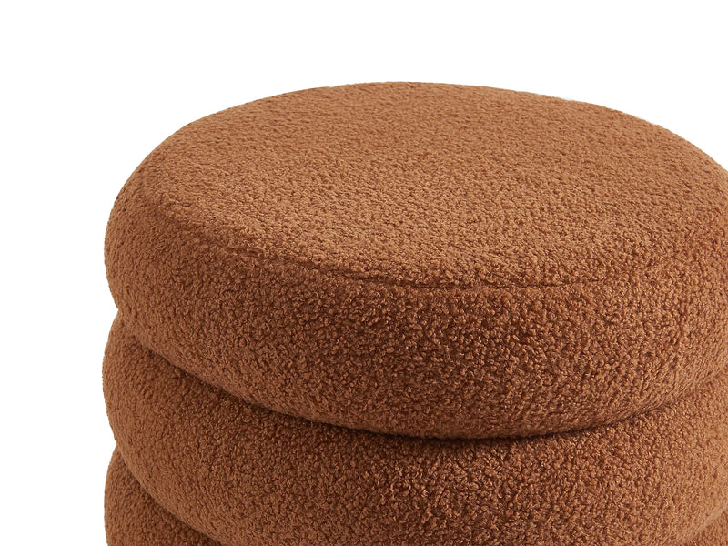 Pouf Carré Japandi Tissu Terracotta - Ecambi