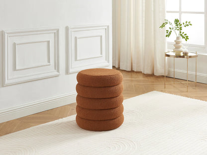 Pouf Carré Japandi Tissu Terracotta - Ecambi