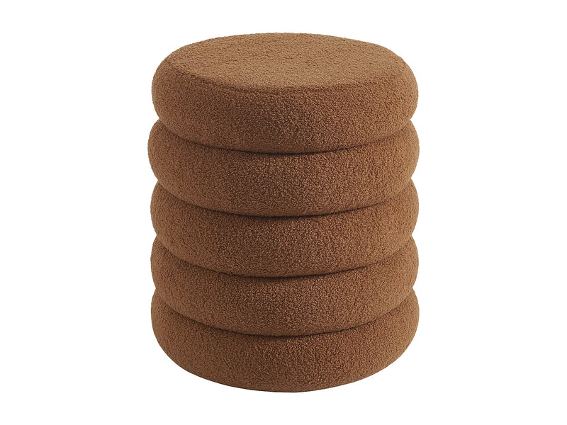Pouf Carré Japandi Tissu Terracotta - Ecambi