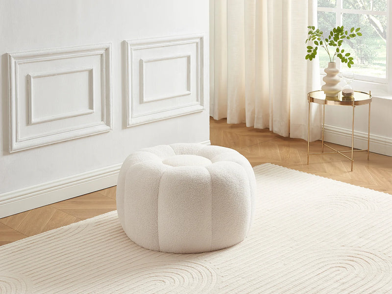 Pouf Design Japandi Fleur Bouclette - Delpoda