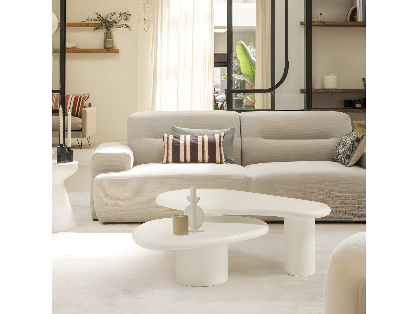 Table Basse Japandi Organique Fibre Ciment - Luna
