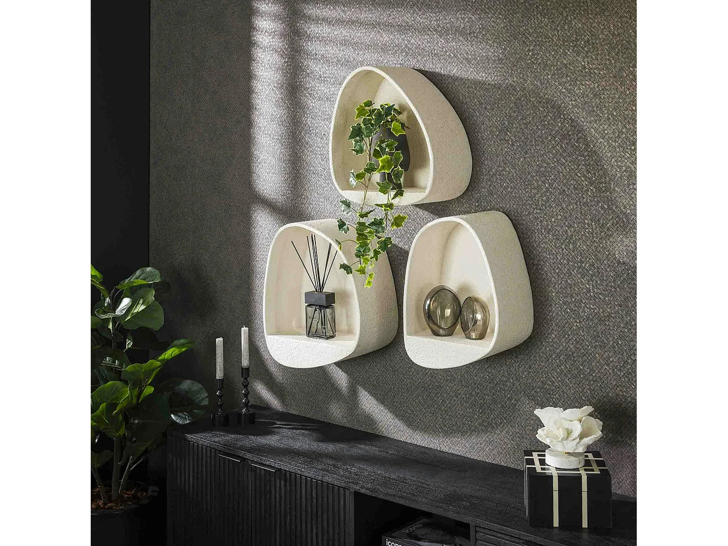 Banc Bouclette Japandi Blanc Cassé - Duzima