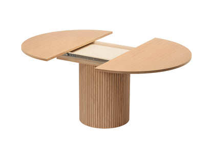 Table à Manger Extensible Japandi 4 à 6 Personnes Bois Clair ø120 - Toscana