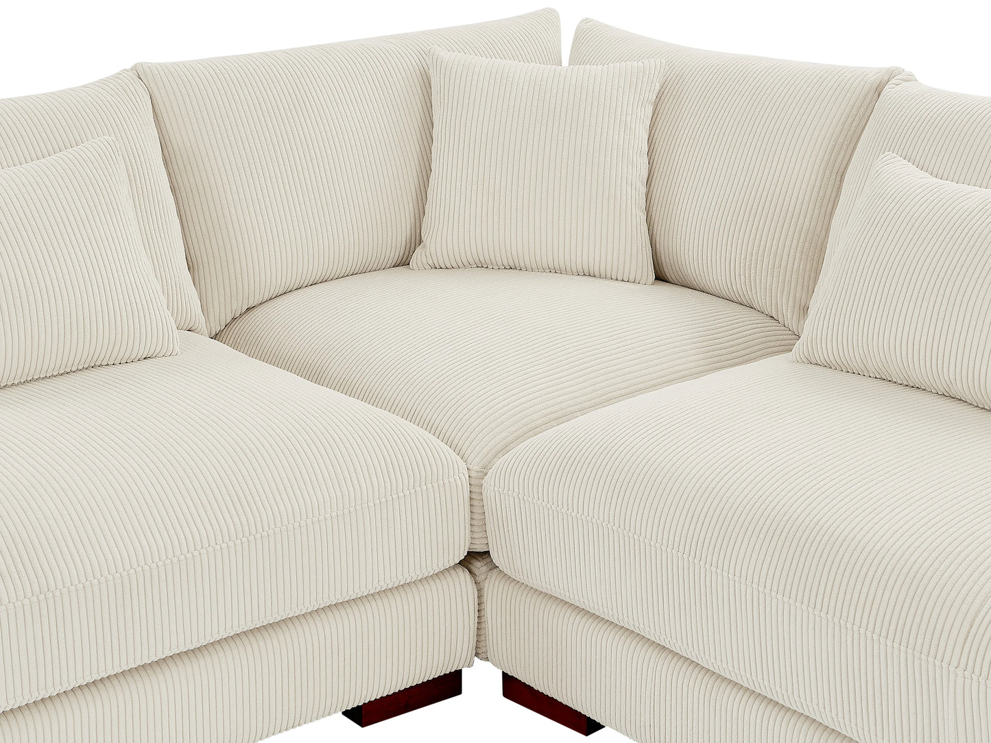 Canapé Japandi Panoramique Velours Beige - Sperone